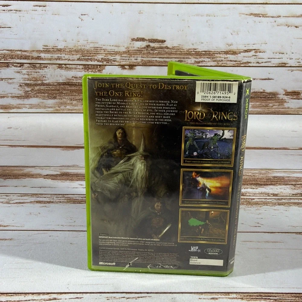 Lord of the Rings The Fellowship of the Ring Xbox CIB with Manual – Used